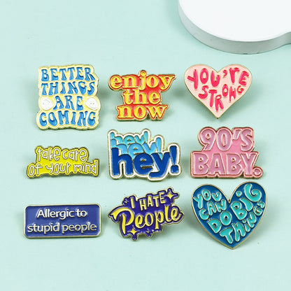 Simple Colorful Metal Pin Accessory Brooch