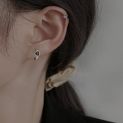 Black Love Ear Clip Earrings