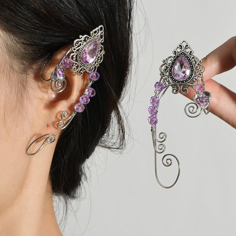 Crystal Creative Ear Clip Female Vintage Earrings