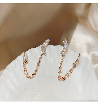 Personalized Wild Long Tassel Ear Clip Earrings