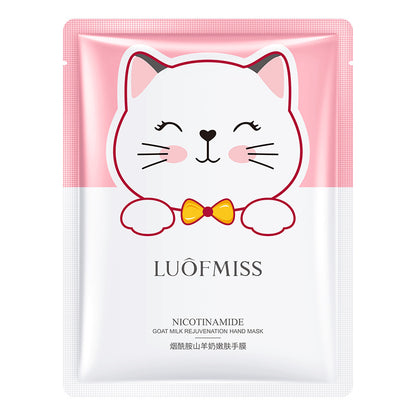 Niacinamide Goat Milk Rejuvenation Cat Claw Shape Hand Mask