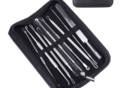 Stainless Steel Acne Needle Clip Double Head Beauty Tool Set