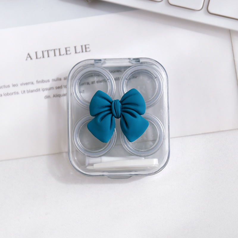 Cute Bow Transparent Contact Lens Case Cartoon Portable