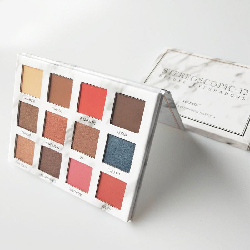 Ladies Fashion 12 Colors Marble Pan Eyeshadow