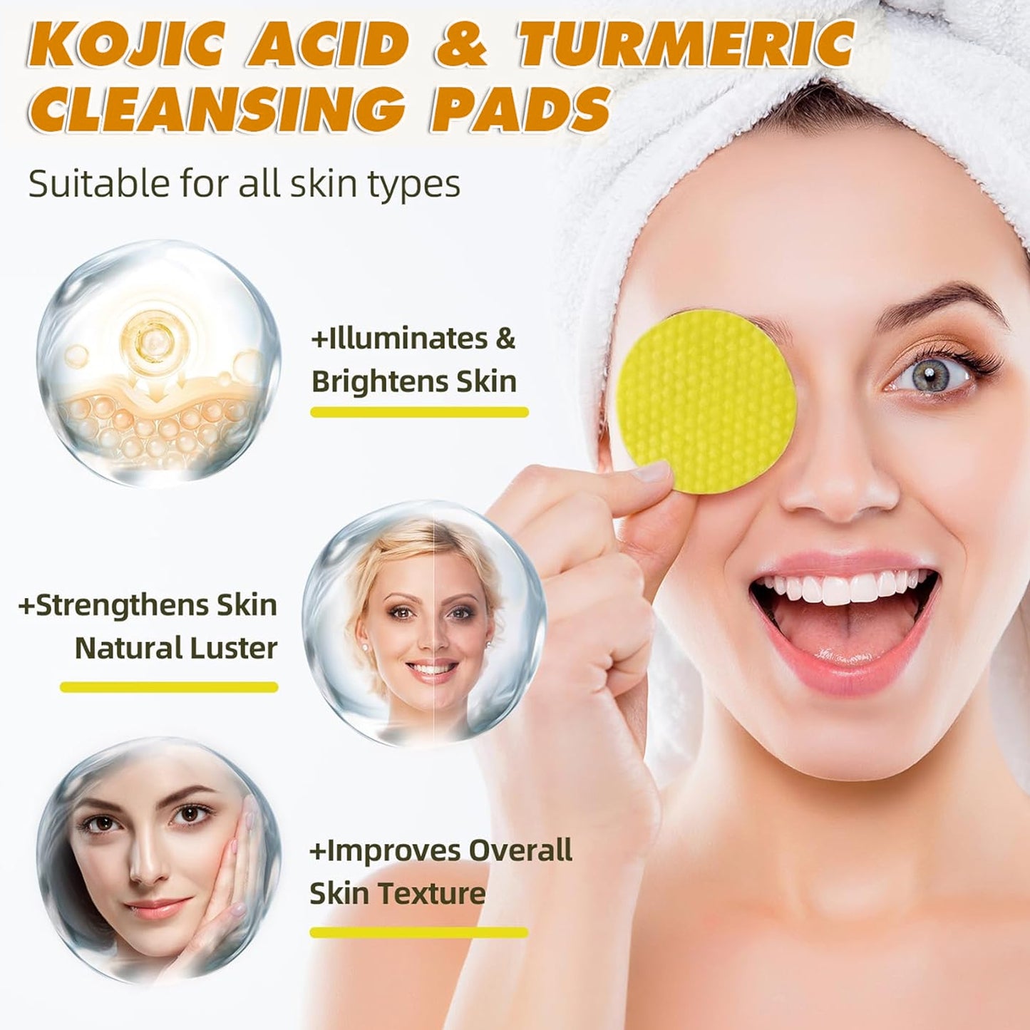 Only Supports Self Pickup With Waybill Amococo Turmeric & Kojic Cleansing Pads Brightened Skin Enriched With Turmeric Root Kojic Acid For Gentle Exfoliation And Tone Evenness