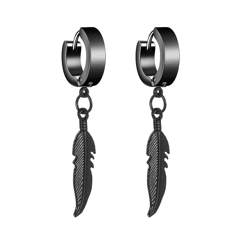 Leaf Pendant Earrings Non-piercing Ear Clip