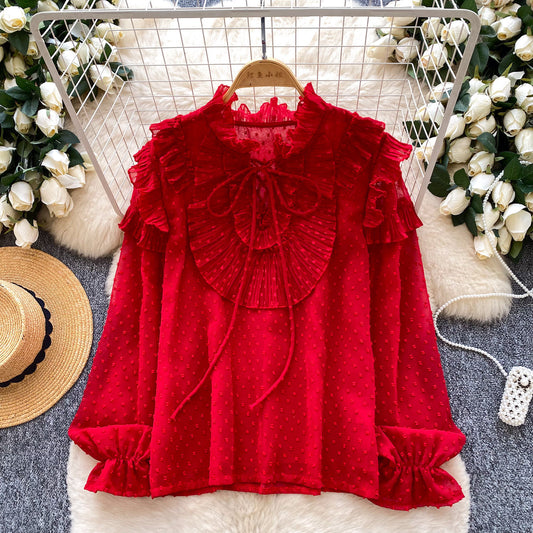 Early Spring Light Luxury Youth-Enhancing Chic Blouse Top