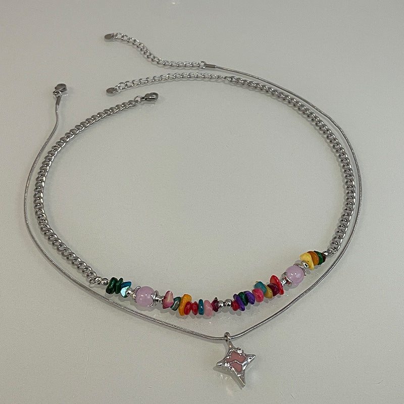 Asterism Color Gravel Necklace For Women