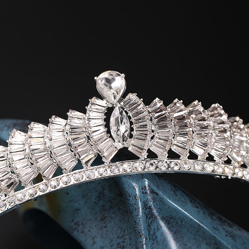 Simple Rhinestone Alloy Crown Hair Ornament