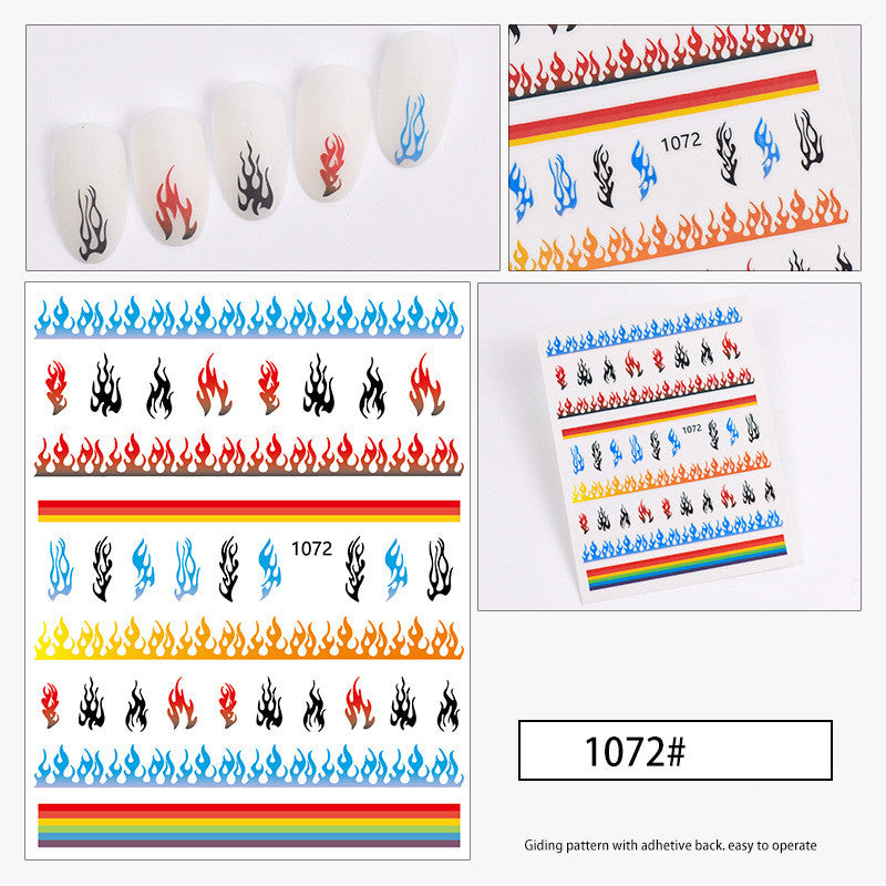 Nail Flame Polish Glue Sticker Decoration Small Pattern