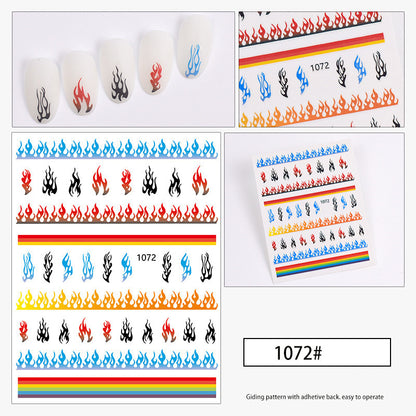 Nail Flame Polish Glue Sticker Decoration Small Pattern