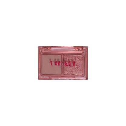 DIKALU Cool Two-tone Eye Shadow Plate Pink And Black Matte Shimmer Sweet And Spicy Punk