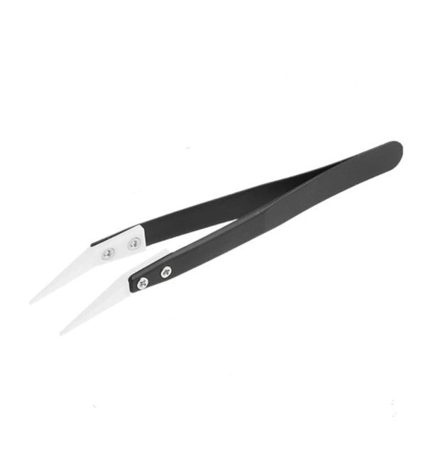 Anti-Static Ceramic Tweezers Black Handle Clamping Tweezers