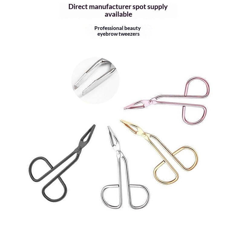 Eyebrow Tweezers Flat-nose And Slanted-nose Small Tweezers For Eyebrows Unisex Tool