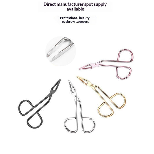 Eyebrow Tweezers Flat-nose And Slanted-nose Small Tweezers For Eyebrows Unisex Tool