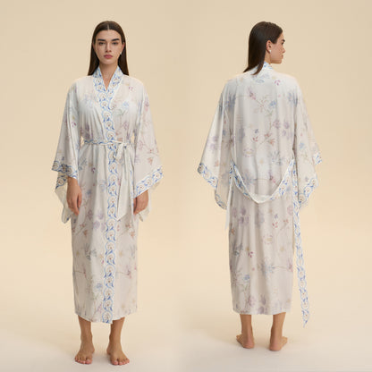 Printed Kimono Style Blouse Loose Fitting Cardigan Jacket For Women Tunic Top