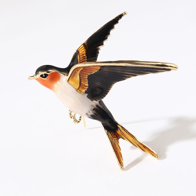 Dual-purpose bird brooch dripping pin
