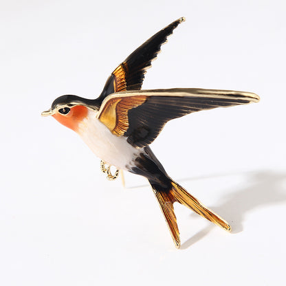 Dual-purpose bird brooch dripping pin