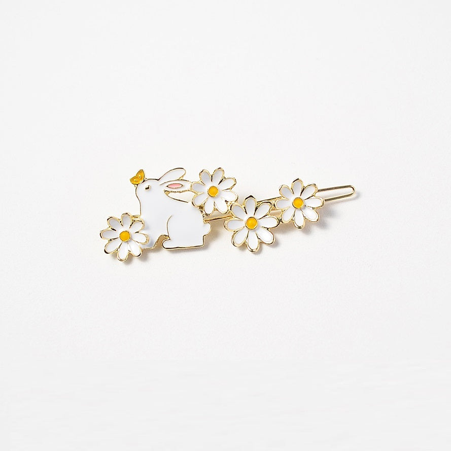 Sweet Girl Cute Side Clip Rabbit Flower Barrettes