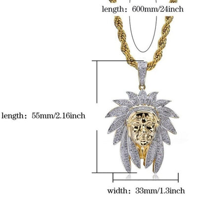 Indian Headdress Pendant Jewelry Chain