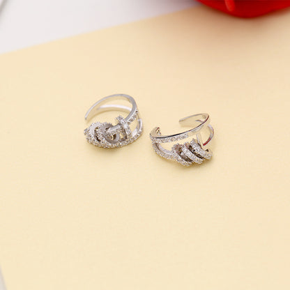Female Simple No Pierced Zircon Ear Bone Clip Earrings