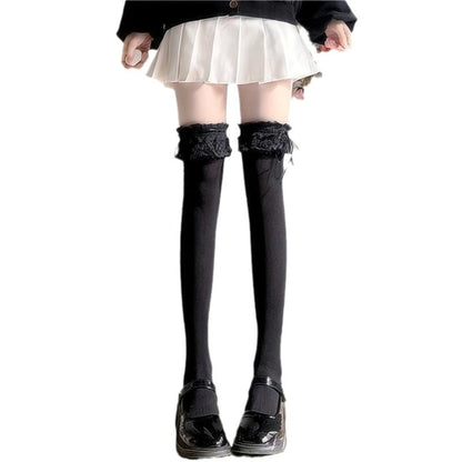 White Pure Lace Stockings Women