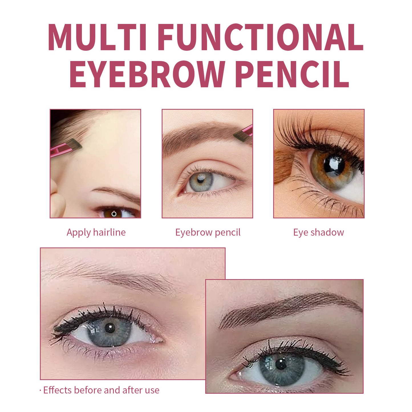 Multifunctional Portable Stereo Concealer Brush Bevel Eyebrow Brush