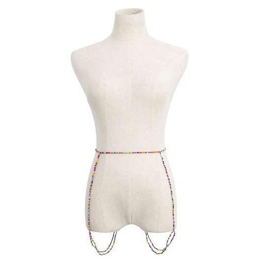 Rice Bead Elastic Waist Chain And Leg Chain One Chain
