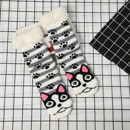 Plush Thickening Warm Home Confinement Sleep Floor Socks