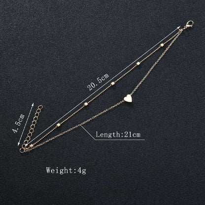 Double Love Heart Anklet