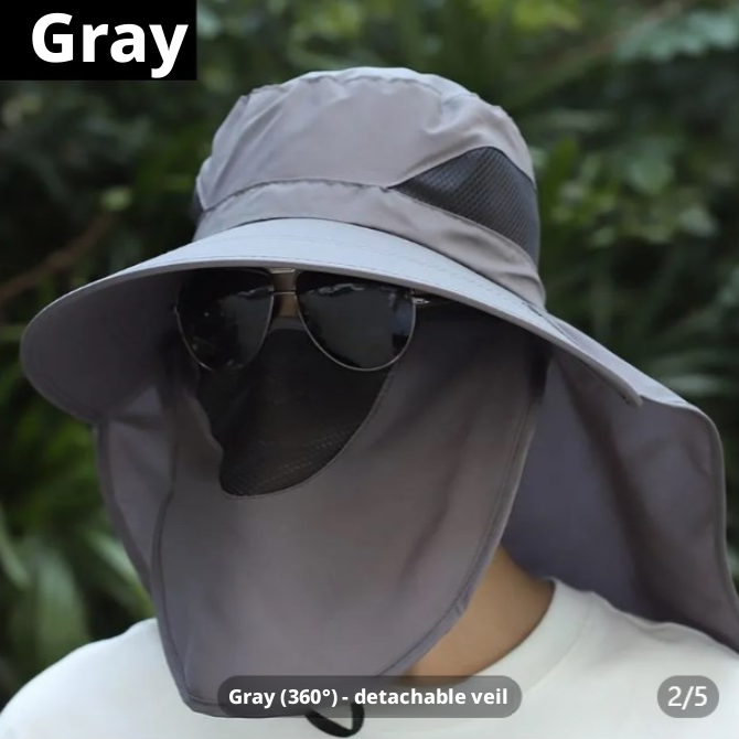 Sunscreen visor with large brim-gray-1 piece