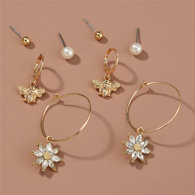 Pearl Earrings Butterfly Short Earrings