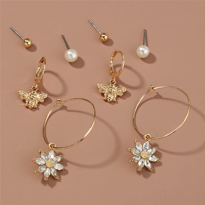 Pearl Earrings Butterfly Short Earrings