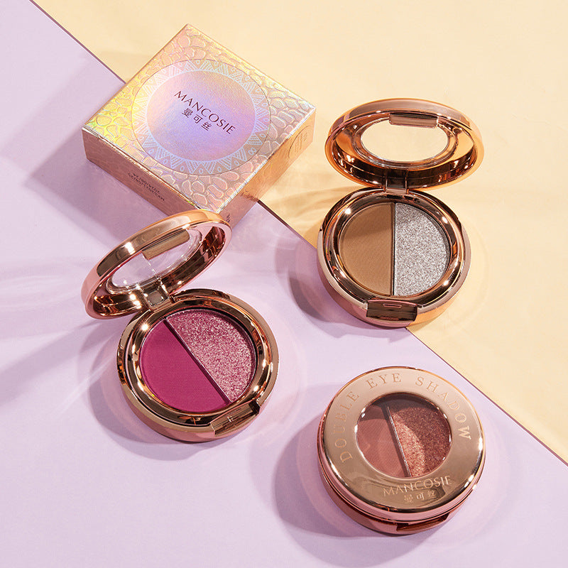Light Reflecting Milky Way Two-color Eye Shadow Pumpkin Earth Color Matte Orange Bottom Gold Glitter Eye Shadow Plate