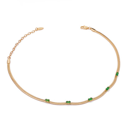 Brass Snake Bones Chain Necklace Neckband Necklace