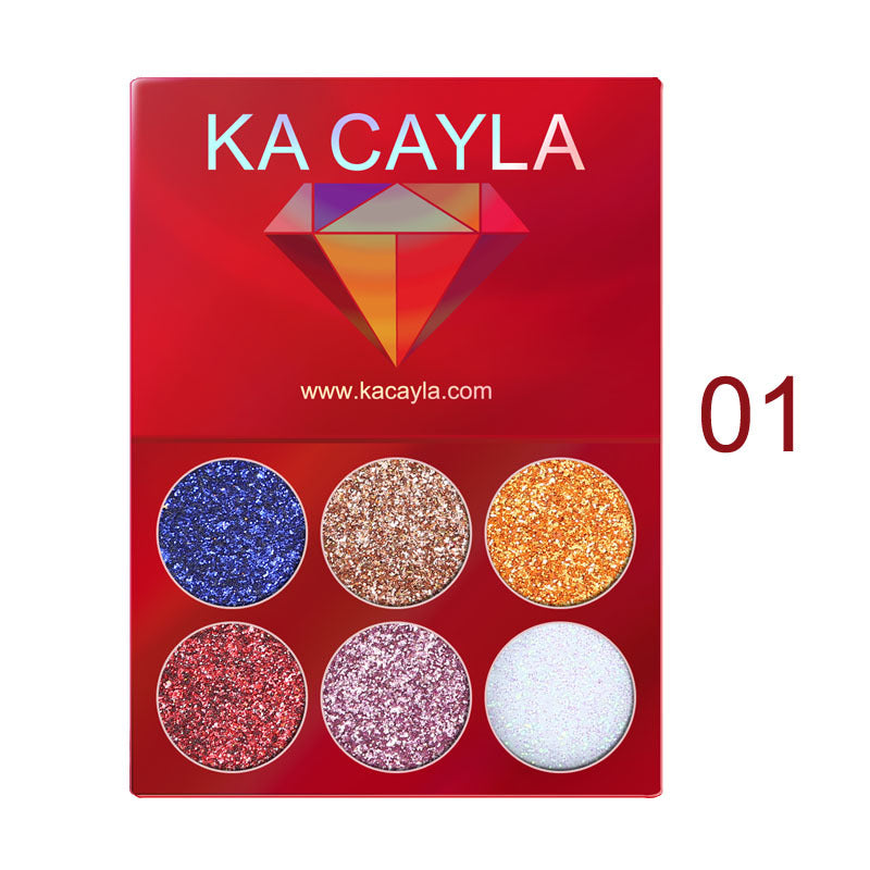 Creative 6 Colors Diamond Sequin Eyeshadow Palette