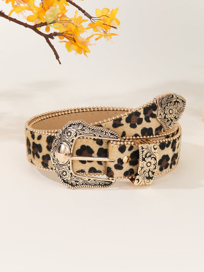 Fashion Women Rhinestone Buckle Wide Belt