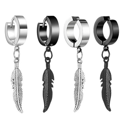Leaf Pendant Earrings Non-piercing Ear Clip