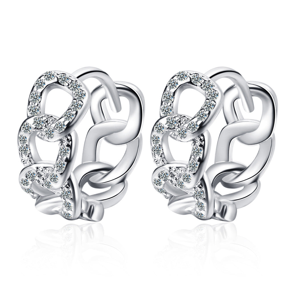 Ear Clip Personality Hollow Out Zircon Inlaid Diamond Fashion Earrings Ear Clips