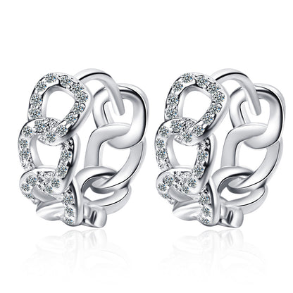Ear Clip Personality Hollow Out Zircon Inlaid Diamond Fashion Earrings Ear Clips