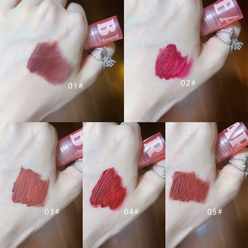 Kakashow Heart Bear Matte Velvet Matte Lip Mud White Student Lip Lacquer Light Makeup Essential