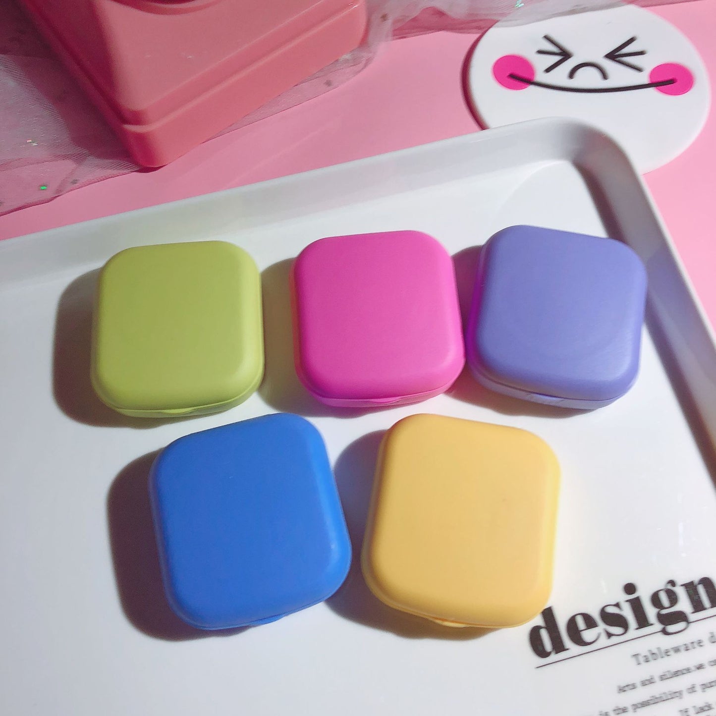 Candy Color Square Mini Contact Lens Case