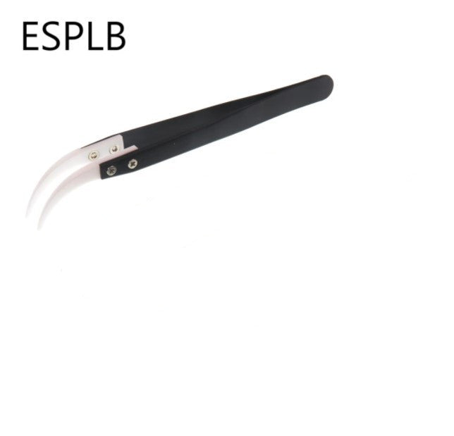 Anti-Static Ceramic Tweezers Black Handle Clamping Tweezers