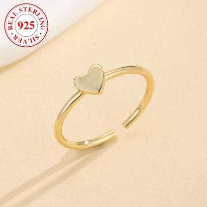 Opening 925 Silver Love Heart Adjustable Toe Ring