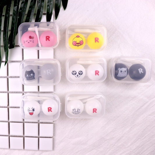 Contact Lens Case Cute Cartoon Portable Simple Storage