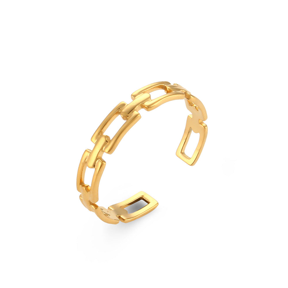 Stainless Steel Plated 18K Gold Finger Ring Jewelry For Women