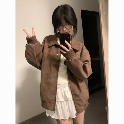 American Retro High-end Lapel Couple Casual Jacket