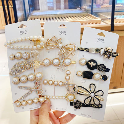 Hairpin Rhinestone Pearl Hairpin Edge Clip Headdress