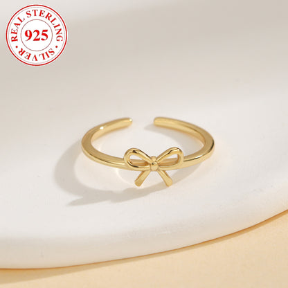 S925 Sterling Silver Bow Opening Toe Ring