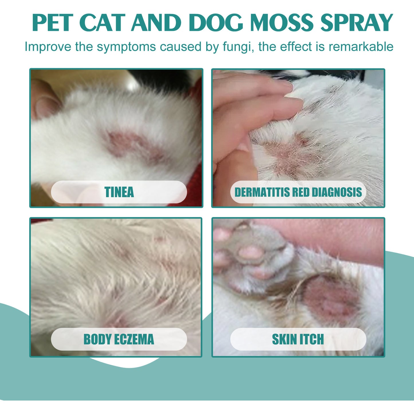 Pet Cat Dog Moss Spray Mite-removal Cleaning Relieve Pet Skin Moss Care Anti-itching Spray